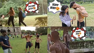 When Bodybuilder goes shirtless in public part 3 in 🇮🇳 | Girl's epic reactions😱 | public reaction