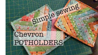 Chevron potholders | simple sewing | sew along with me | make it today