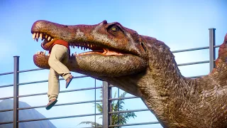 SPINOSAURUS & INDOMINUS REX & TREX BATTLE & ESCAPE - Jurassic World Evolution 2