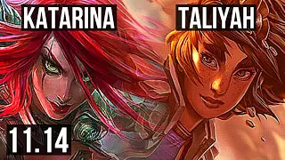 KATARINA vs TALIYAH (MID) | 6.0M mastery, 8 solo kills, 1400+ games, 13/3/6 | EUW Diamond | v11.14