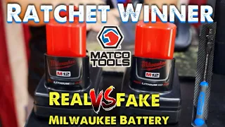 Matco Ratchet Winner and BEWARE Of FAKE Milwaukee. Real VS Fake Milwaukee Batteries.