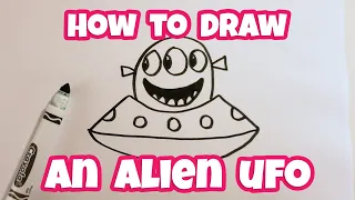 How to Draw a Cute Alien UFO - Easy Drawing for Kids & Beginners | Otoons.net