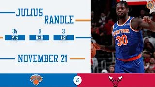 Julius Randle's Full Game Highlights: 34 PTS, 9 REB, 3 AST vs Bulls | 2021-2022 NBA Season | 11/21