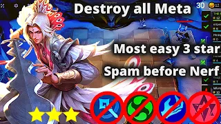 SPAM THIS SKILL BEFORE NERF EASIEST 3 STAR LING EVER  | MLBB MAGIC CHESS BEST SYNERGY COMBO TERKUAT