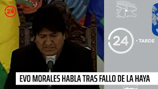 Evo Morales tras fallo de la CIJ: "Enviaré una carta demostrando contradicciones" | 24 Horas TVN