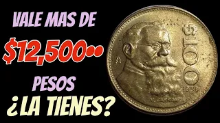 💰💸MUY VALIOSA Y ESCASA MONEDA 👉100 PESOS PROOF 1990 VENUSTIANO CARRANZA  LA TIENES?