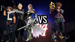 Leon/Squall, Cloud and Lightning vs KH3 Sora #SoraBossFight [Kingdom Hearts 3]