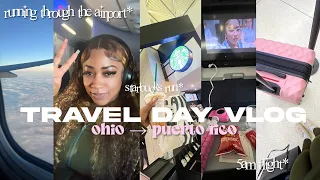 TRAVEL DAY VLOG ♡ * chaotic* 6am flight, ohio to puerto rico, almost missed my flight + more ✈️