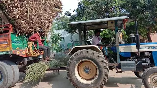 Heavy loads sugar first time Swaraj 744/ Swaraj 744 tractor sugar load/ village life is best  life