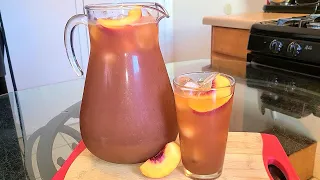 Homemade Peach Iced Tea | Iced tea made with fresh peaches | It can it be Sweetened or sugar free.