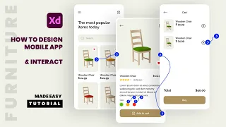 E Commerce App UI/UX Interaction in Adobe XD (Furniture Concept) - Speed Art