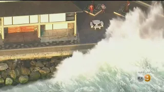 High Tide Damage Along Southern California Coastlines