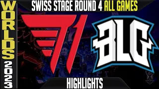 T1 vs BLG Highlights ALL GAMES | S13 Worlds 2023 Swiss Stage Day 8 Round 4 | T1 vs Bilibili Gaming