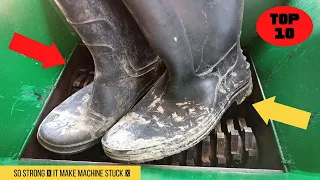 Big Black Boot vs Fast Shredder Machine