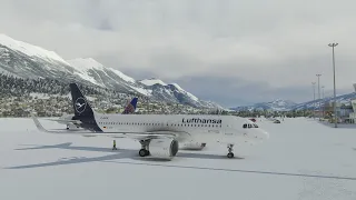 MSFS 2020 Firm Landing and Approach into Innsbruck with A320NX (Live Weather RW08)