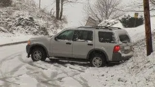 HD Cars Slide Down Icy Hill - Charleston, WV