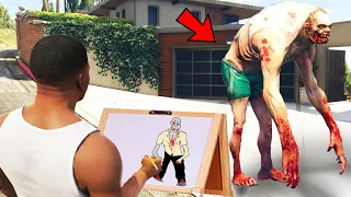 Franklin Uses Magical Painting To Make Biggest zombie Ever In Gta V ! GTA 5 Avengers