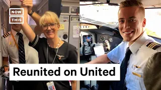 Pilot Works With Flight Attendant Mom on United Airlines Flight