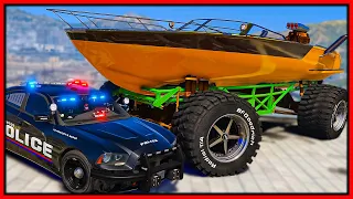 GTA 5 Roleplay - I BUILT CUSTOM MONSTER BOAT TRUCK & COPS HATED IT | RedlineRP