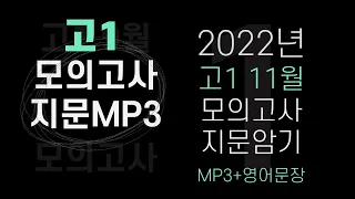 22년 11월 고1 모의고사 영어 지문 MP3 │영어문장O / 한글해석X (18,19,25,26,27,28,43번 제외)