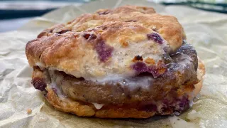 Trying Bojangles Sausage BoBerry Biscuit - Collab with ​⁠@CartersEat