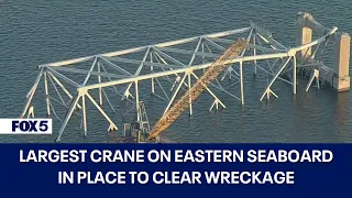 Baltimore Key bridge collapse: Largest crane on Eastern Seaboard in place to clear wreckage