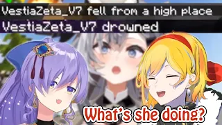 Zeta died TWICE right after joining the server... 【Kaela x Moona / ENG SUB】