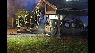 Carport und Auto in Flammen – Feuerwehr kann in Freudenburg schlimmeres verhindern