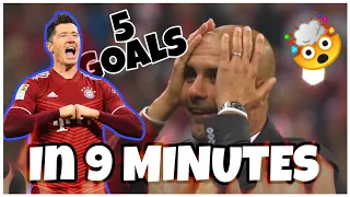 watch Lewandowski He scores 5 goals in 9 minutes.  and Pep Guardiola's reaction 🤯