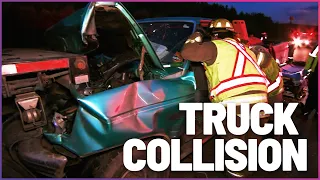 Firefighters Rush To Rescue A Car Crash Victim From A Mangled Truck  | Hellfire Heroes