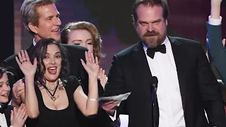 Winona Ryder's Facial Expressions Steal Spotlight During Stranger Things 2017 SAG Awards Speech
