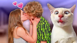 You LAUGH You KISS With My GIRLFRIEND **TRY NOT TO LAUGH CHALLENGE**😘🤣|Lev Cameron