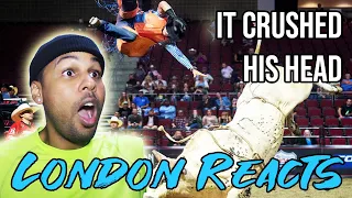 London Boy FIRST Reaction to PBR Worst Wrecks (Professional Bull Riding)