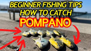 HOW TO CATCH POMPANO (Galveston TX) BEGINNER FISHING TIPS