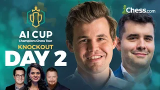 Nepomniachtchi v Magnus & Mamedyarov v MVL! Who Makes It To Winners Final? | AI Cup 2023 Day 2