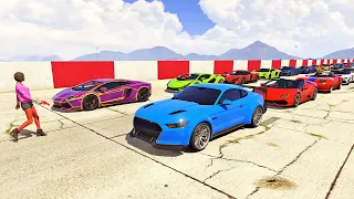 قراند 5 : سباق السيارات الفاخرة في الشوارع (أكثر من 100 سيارة) | GTA V Luxury Car Street Race