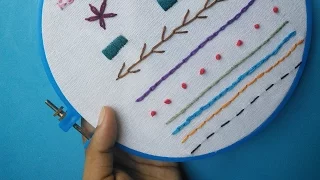 Hand Embroidery for Beginners - Part 2 | 10 Basic Stitches | HandiWorks #52