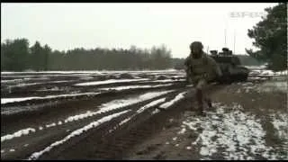 Challenger 2 Tanks & Warriors Train Side by Side 05.04.13