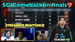 SG Comeback in FINALS😱| Streamers and Casters Reaction On SG🔥🇳🇵, in PMPL SA FINALS DAY-1✅| PUBGM