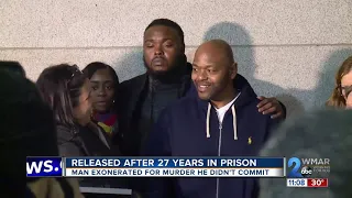 "Freedom feels good," Baltimore man released after 27 years in prison for murder he didn't commit