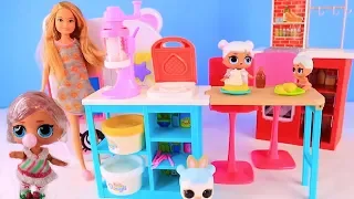 Барби готовит завтрак из Плей До для Золушки Куклы Лол - Мультик! Сюрпризы игрушки