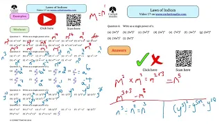 Laws of Indices CorbettMaths GCSE 9-1 Maths | KS3 Maths | KS2 Maths | Index Laws/Powers Mathematics