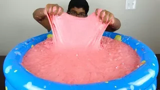 Super Fluffy Pool Full Of Glitter and Foam DIY Slime