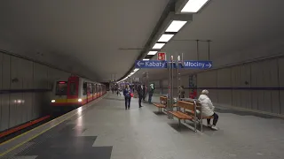 Poland, Warsaw, metro night ride from Politechnika to Pole Mokotowskie