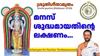 മനസ് ശുദ്ധമായതിൻ്റെ ലക്ഷണം...| Sri Nochur Swami |Bhagavatha Sathram-Sruti Gita (Malliyoor 2019)