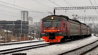 Электропоез ЭД4М 0450. Москва - Аэропорт Домодедово. Платформа Нагатинская. 14.01.2023.