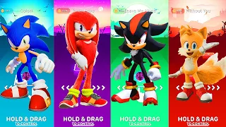 Sonic vs Knuckles vs Shadow vs Tails || Tiles hop Edm Rush