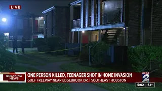 One person killed, teenager shot in home invasion at southeast Houston apartment complex, police...