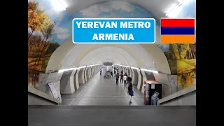 Yerevan Metro - Republic Square to Marshall Baghramyan and back to Yeritasardakan - Armenia