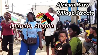 Luanda Angola 2022 Raw Streets of Hoje Ya Henda Village Market HD